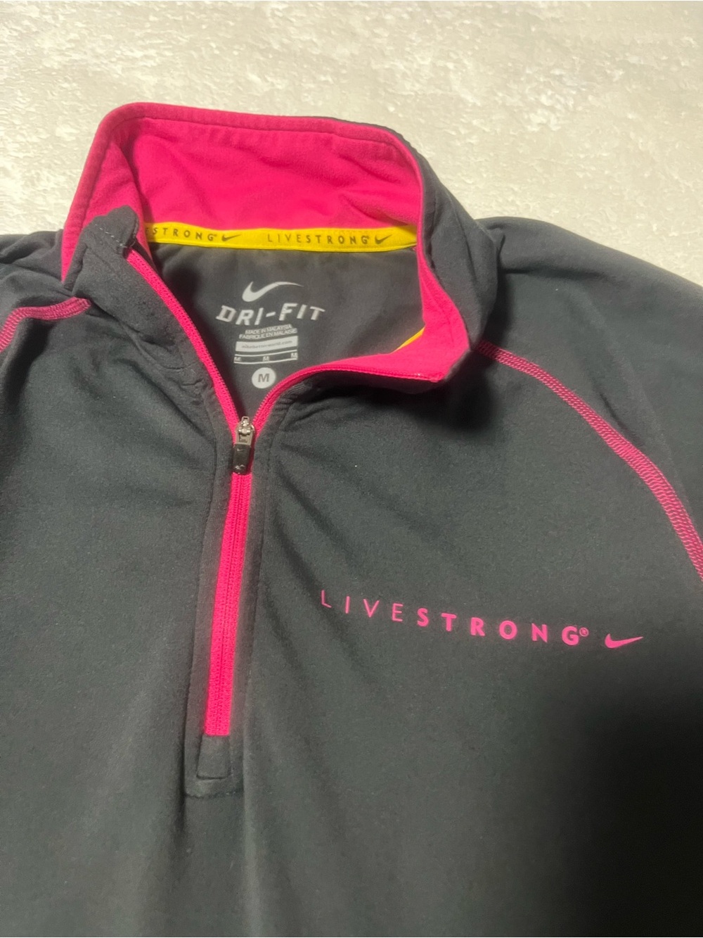 Nike Women's Black & Pink LIVESTRONG Dri-FIT Half-Zip Utility Jacket